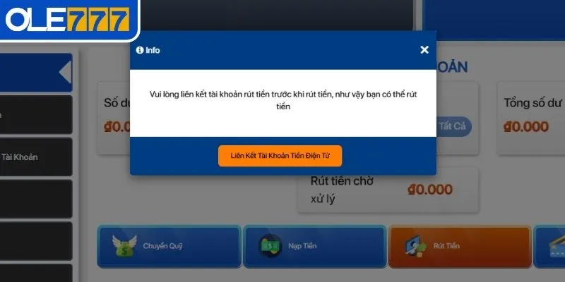 Điều kiện để có thể rút tiền OLE777 thuận tiện 