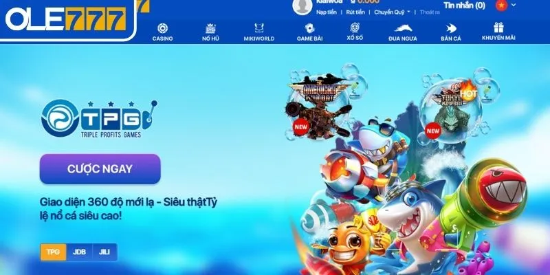 Thông tin về sảnh chơi bắn cá OLE777 cuốn hút 